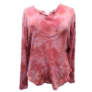 Vintage 90s Gramicci Womens Jacquard Red Long Sleeve T-Shirt Made in USA M 10-12